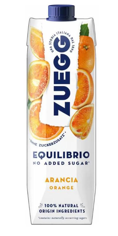Напиток Zuegg сокосодержащий апельсиновый без сахара 1 л., тетра-пак