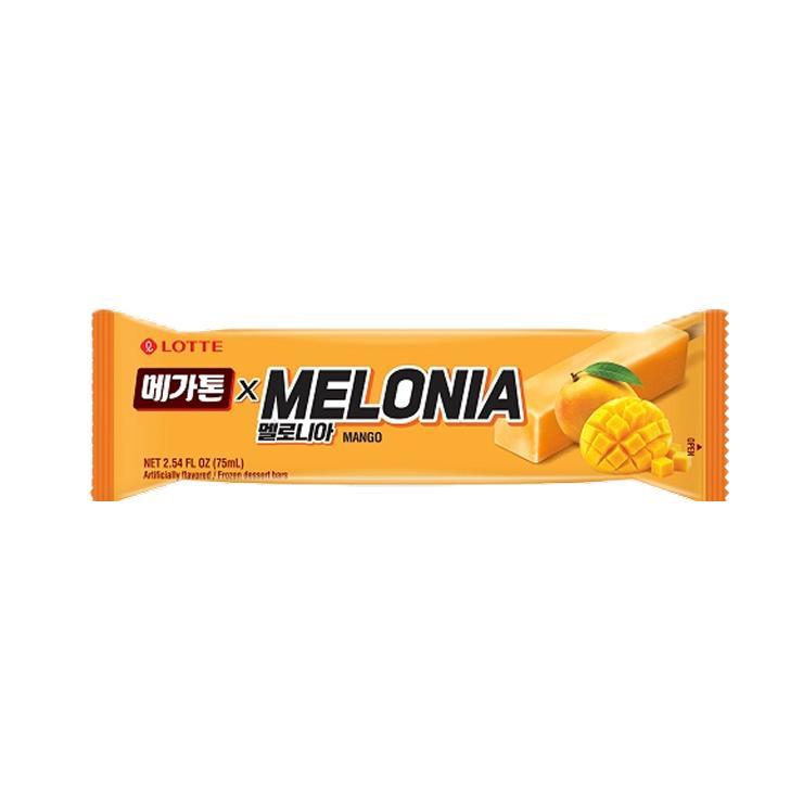 Мороженое эскимо Lotte melonia двойной манго 75 гр., флоу-пак