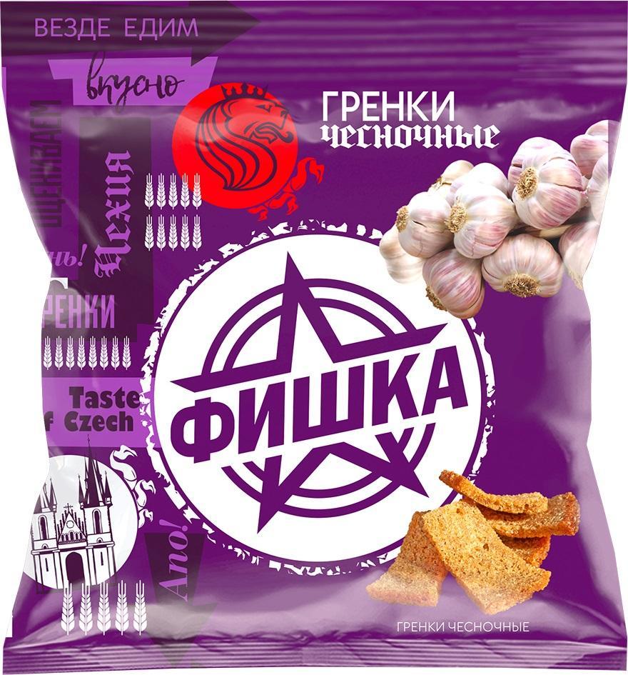 Гренки Фишка чесночные 40 гр., флоу-пак