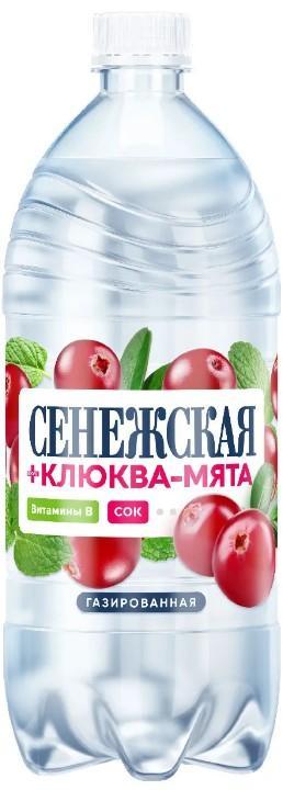 Напиток газированный Сенежская клюква мята 1 л., ПЭТ