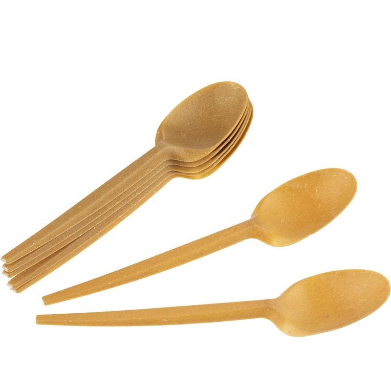 Ложка одноразовая Green Mystery 165 мм бежевая кукурузный крахмал, пакет