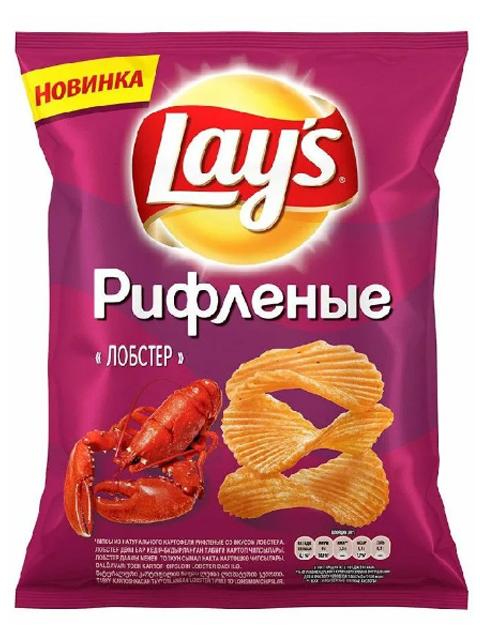 Чипсы Lay's рифленые лобстер 70 гр., флоу-пак
