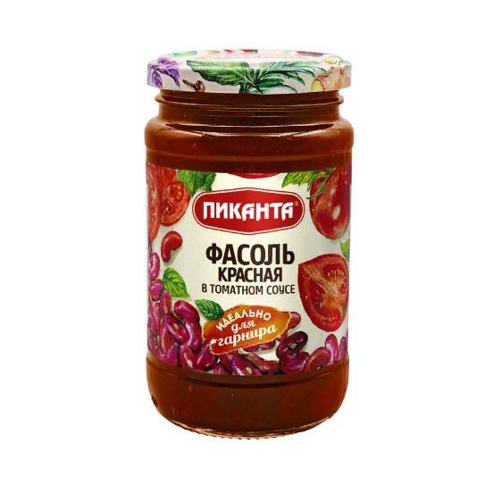Фасоль красная Пиканта в томатном соусе 390 гр., стекло
