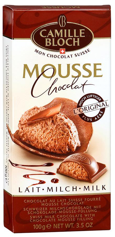 Шоколад Camille Bloch mousse milk молочный с начинкой из шоколадного мусса 100 гр., картон