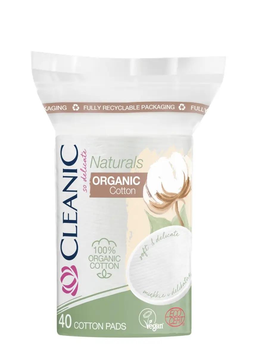 Ватные диски (овальные) CLEANIC Naturals Organic Cotton 40 шт