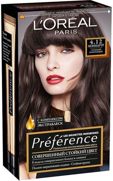 Краска для волос L'Oreal Paris Preference Recital №4.12 Монмартр глубокий коричневый