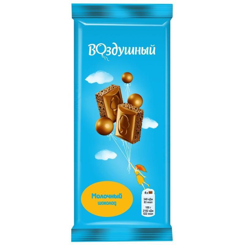 Шоколад Воздушный молочный пористый 80 гр., флоу-пак