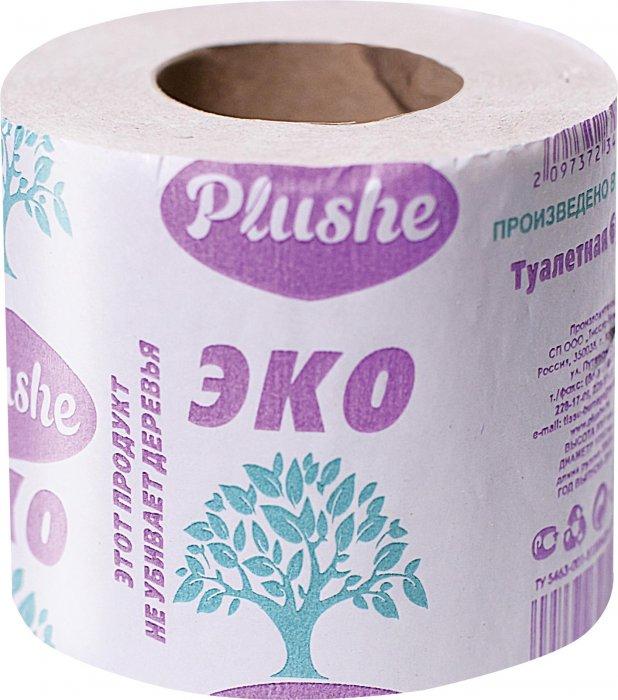 Туалетная бумага Plushe eco однослойная 1 шт. серая втулка, бумага