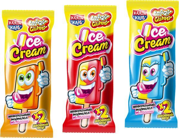 Мармелад жевательный Канди Клаб Crazy Gummy Ice Cream 14 гр., флоу-пак