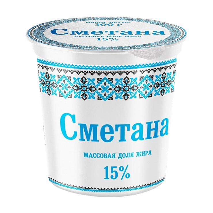 Сметана Славянские кружева 15% 300 гр., стакан