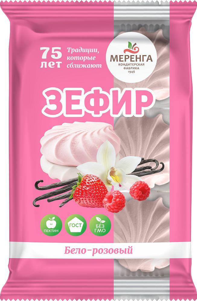 Зефир бело-розовый 270 гр., картон