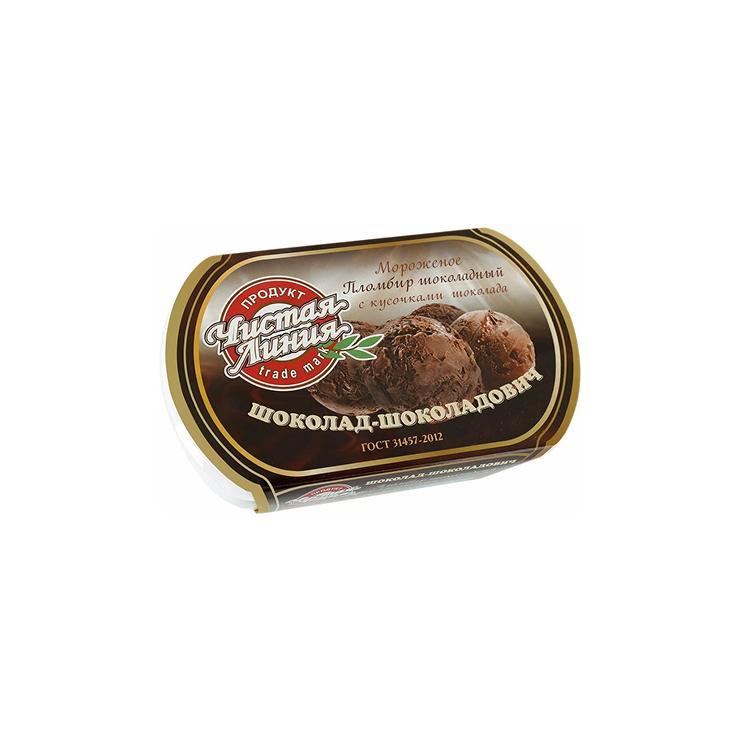 Мороженое Чистая Линяя шоколадное 450 гр., ванна