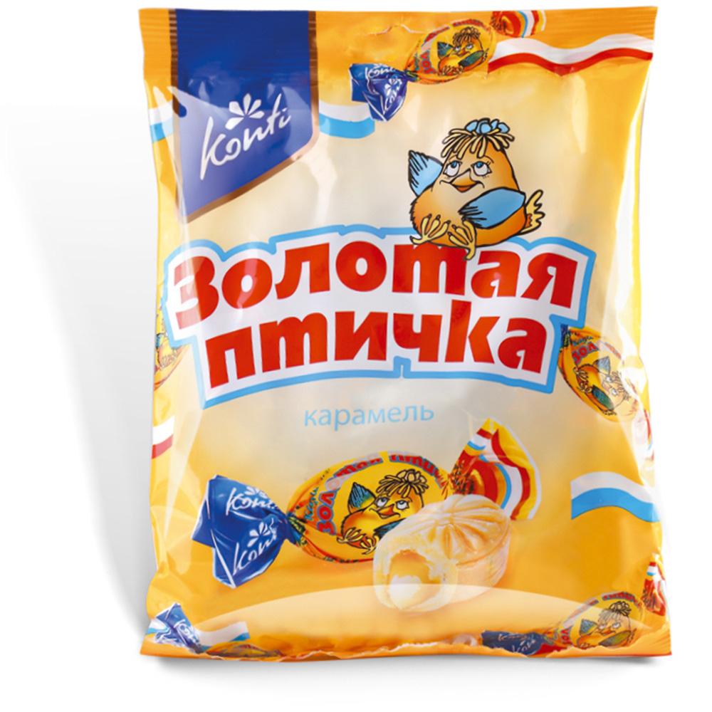 Карамель Konti Золотая птичка 250 гр., пластиковый пакет