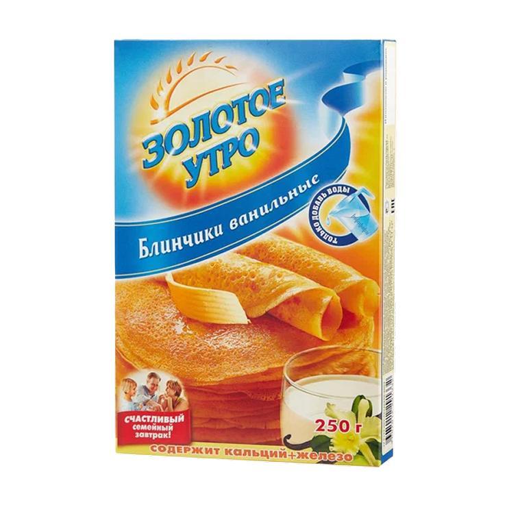 Смесь для выпечки Золотое утро блины ванильные 250 гр., картон
