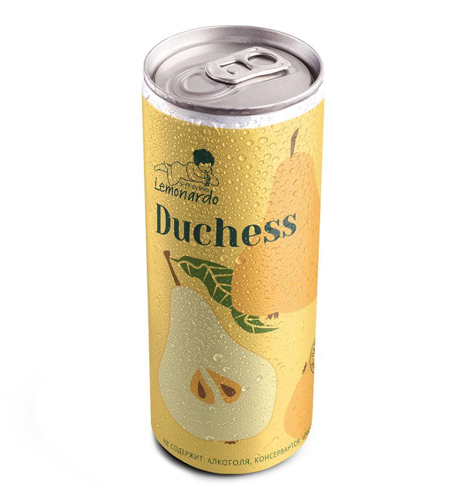 Напиток газированный Lemonardo Duchess дюшес без сахара 330 мл., ж/б