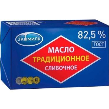 Масло сливочное Экомилк Традиционное 82,5%, 450 гр., обертка фольга/бумага