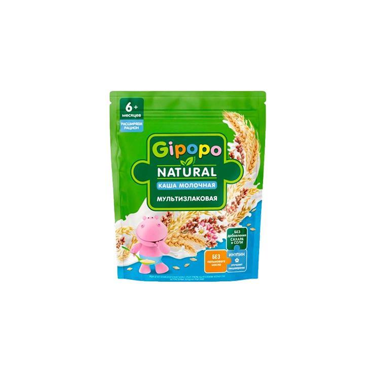 Каша сухая GIPOPO молочная мультизлаковая 180 гр., дой-пак