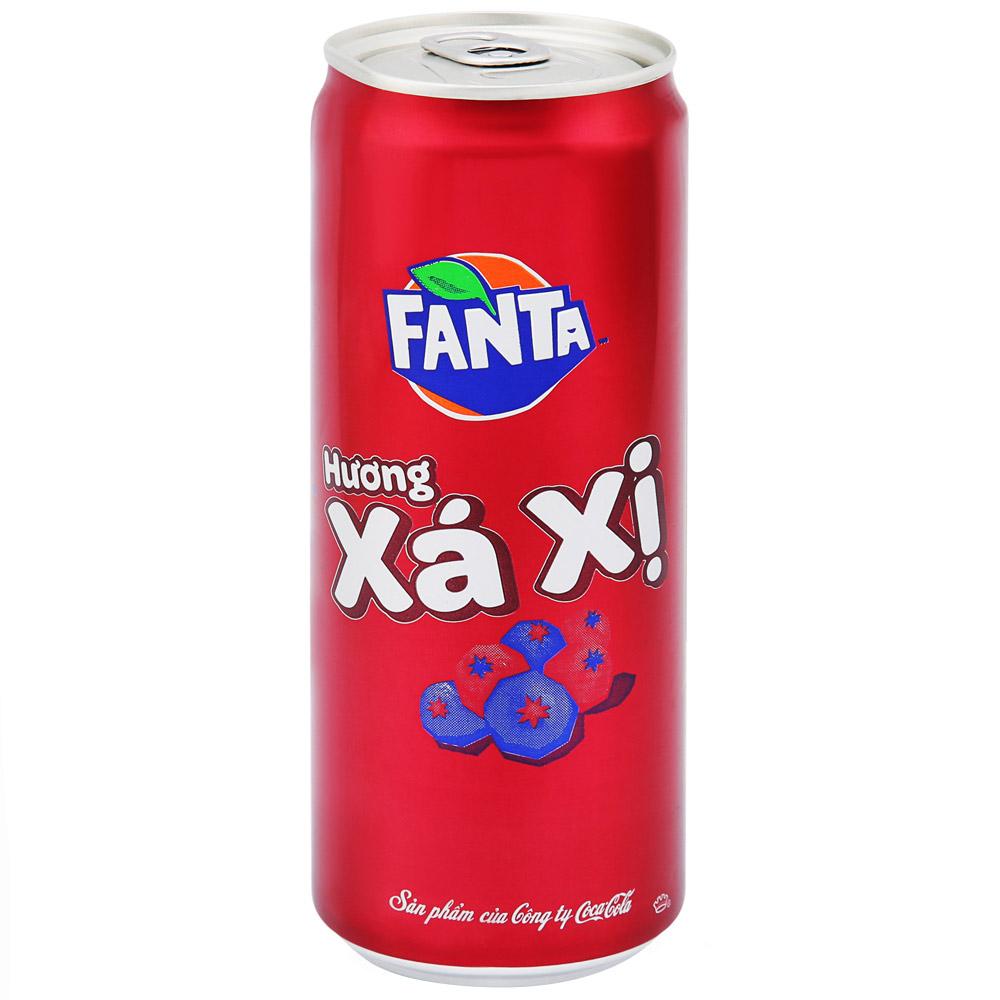 Напиток Fanta Maroon Xa Xi со вкусом ягоды сарси газированный 330 мл., ж/б