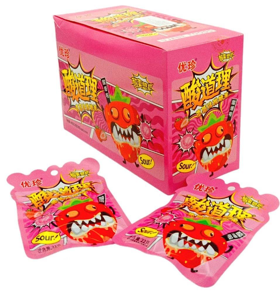 Конфеты Ujane Foods клубника кислые 22 гр., саше