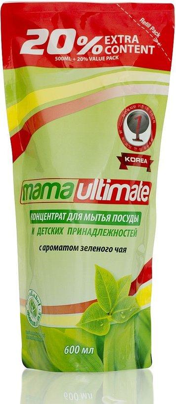 Средство для мытья посуды Mama ultimate С ароматом зеленого чая, 600 мл, дой-пак