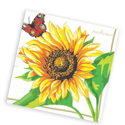 Салфетки бумажные Desna 25х25см однослойные подсолнух 40 шт., целлофан