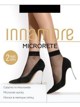 Носки женские Innamore Microrete Calcino мелкая сетка, 2 пары, цвет nero, пластикоый пакет