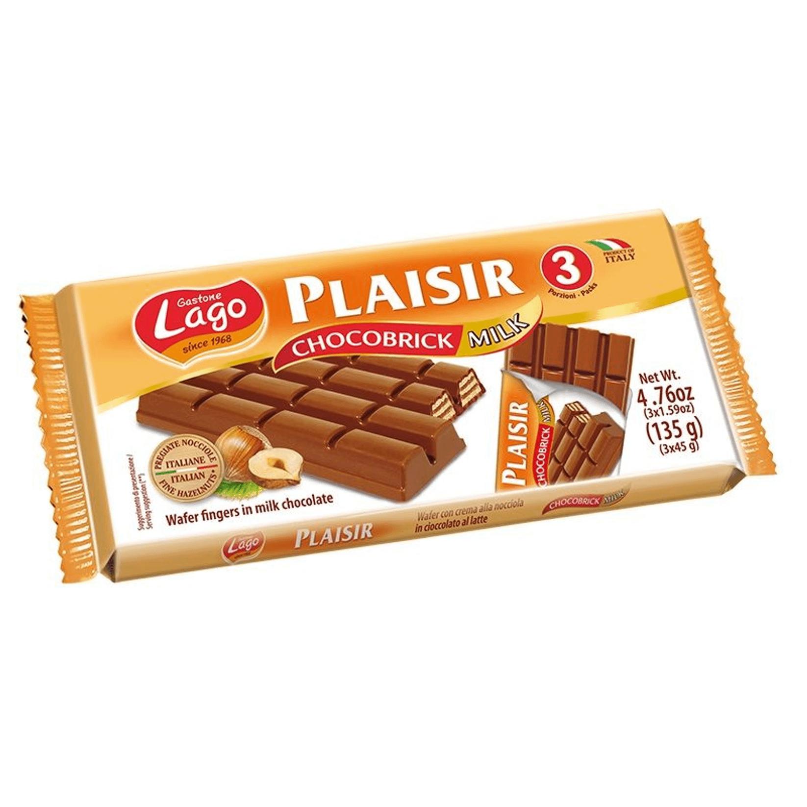 Вафли Gastone Lago Plaisir в молочном шоколаде с ореховой начинкой 45 г, флоу-пак