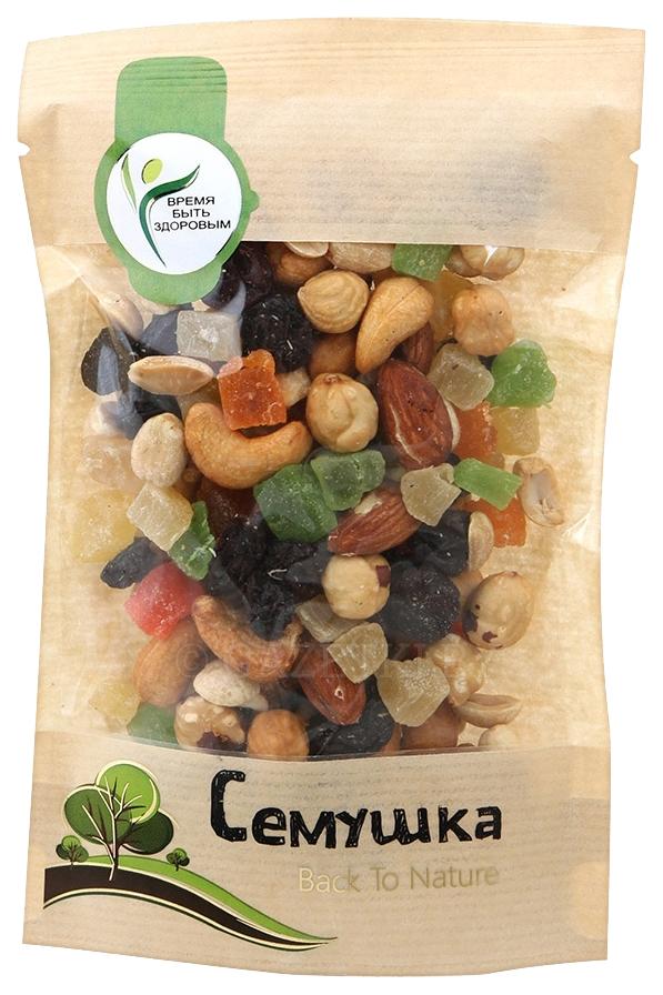 Смесь Семушка сладкая жареных орехов с цукатами, 110 гр., дой-пак