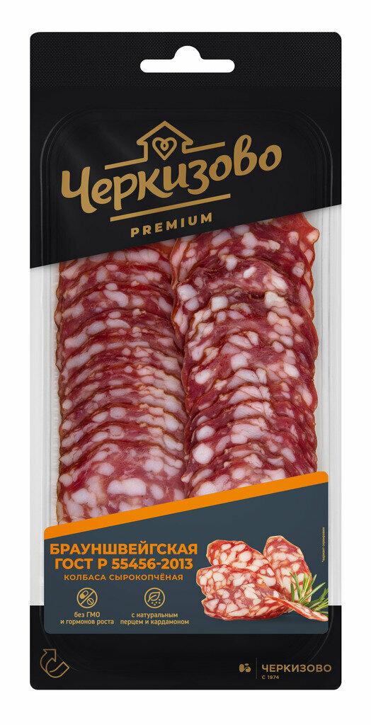 Колбаса Черкизово Брауншвейгская сырокопченая нарезка 85 гр., вакуум