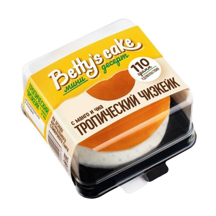 Чизкейк Betty's cake тропический с манго и чиа 110 гр., пластиковая упаковка