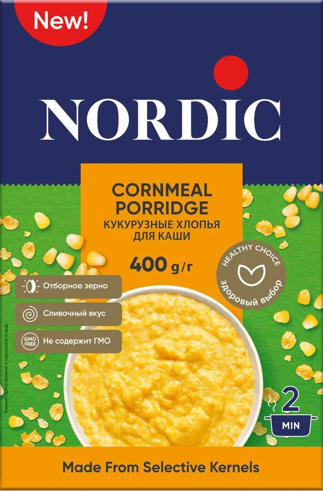 Хлопья NORDIC CORNMEAL PORRIDGE кукурузные для каши 400 гр., картон