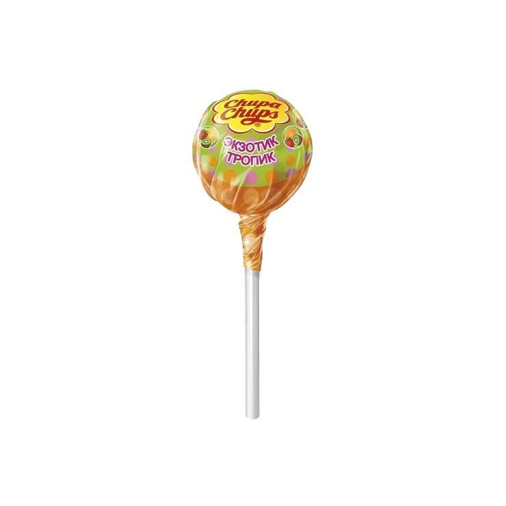 Карамель на палочке Chupa Chups экзотик тропик ассорти 12 гр., обертка