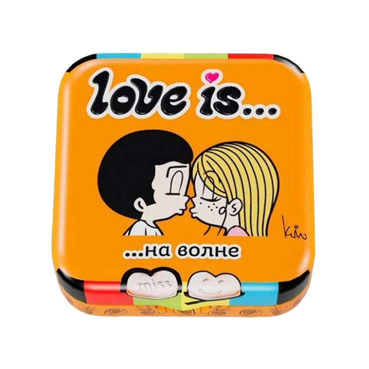 Конфеты освежающие Love is... в форме сердца морская соль и маракуйя Китай 20 гр., ж/б