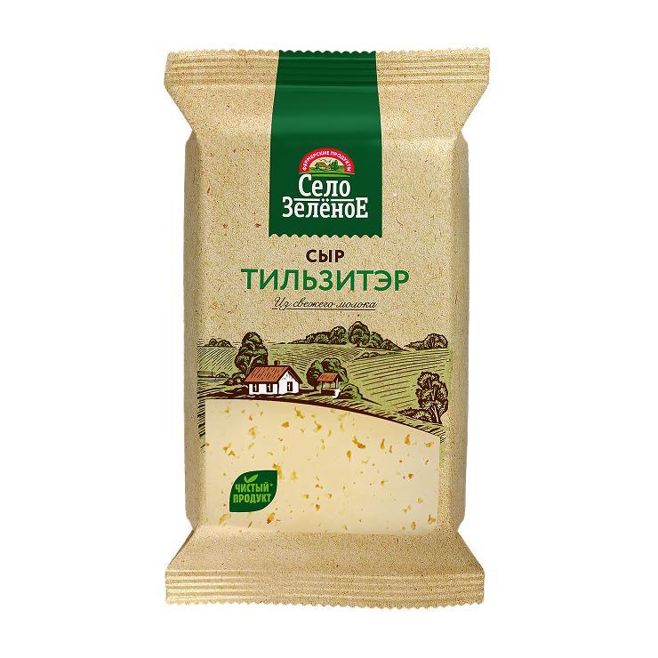 Сыр Село Зелёное Тильзитэр 50% 200 гр., флоу-пак