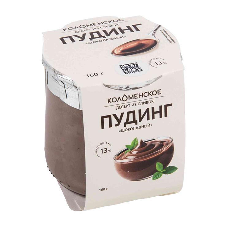 Десерт из сливок Коломенское пудинг шоколад 13%160 гр., стекло