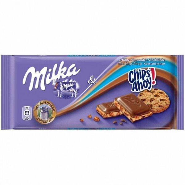 Шоколад Milka Chips Ahoy молочный с кусочками печенья 100 гр., флоу-пак
