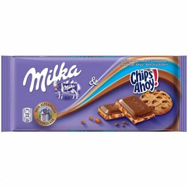 Шоколад Milka Chips Ahoy молочный с кусочками печенья 100 гр., флоу-пак