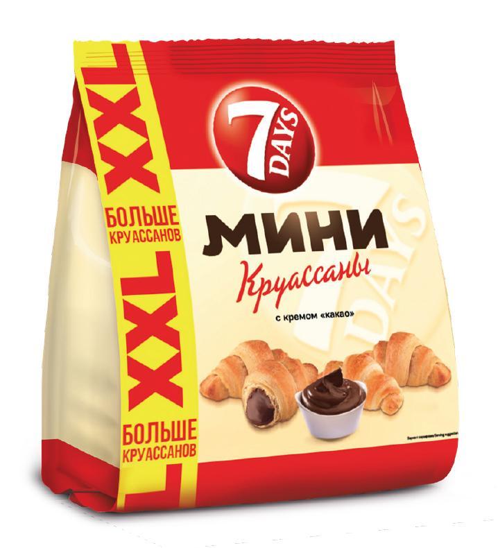 Круассаны 7 Days мини c кремом какао 335 гр., флоу-пак