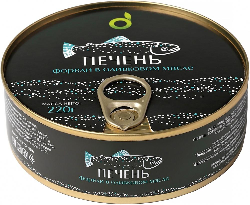 Печень EcoFood форели в оливковом масле, 220 гр., ж/б