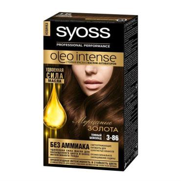Краска для волос 3-86 Темный шоколад Syoss Oleo Intense, 115 мл., картонная коробка