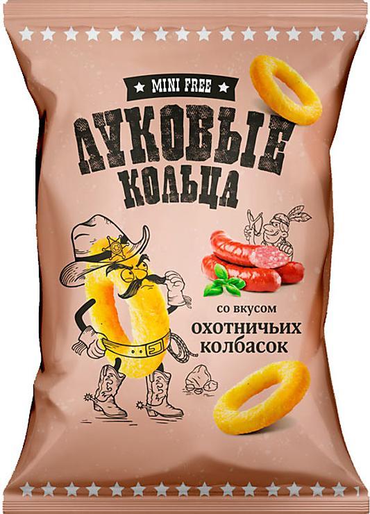 Кольца луковые Mini Free Охотничьи колбаски 45 гр., флоу-пак