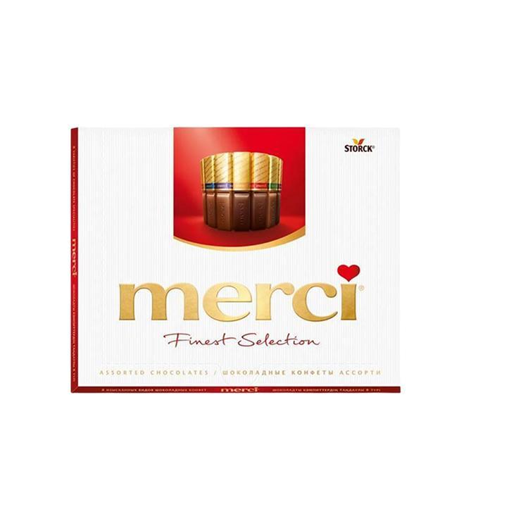 Конфеты Merci шоколадные ассорти 250 гр., картон