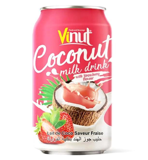 Молоко кокосовое Vinut со вкусом клубники 330 мл., ж/б