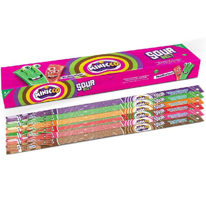 Мармелад жевательный Minicco Sour Belt Multicolour микс вкусов 15 гр., флоу-пак