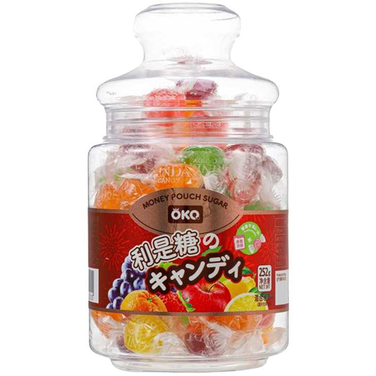 Леденцы OKQ ассорти 252 гр., банка