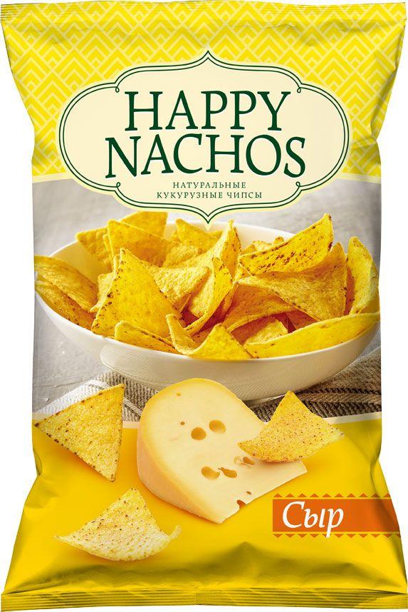 Чипсы Happy Nachos кукурузные со вкусом сыра 75 гр., флоу-пак