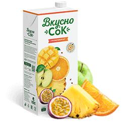 Напиток сокосодержащий Вкусносок мультифрукт 2 л., тетра-пак
