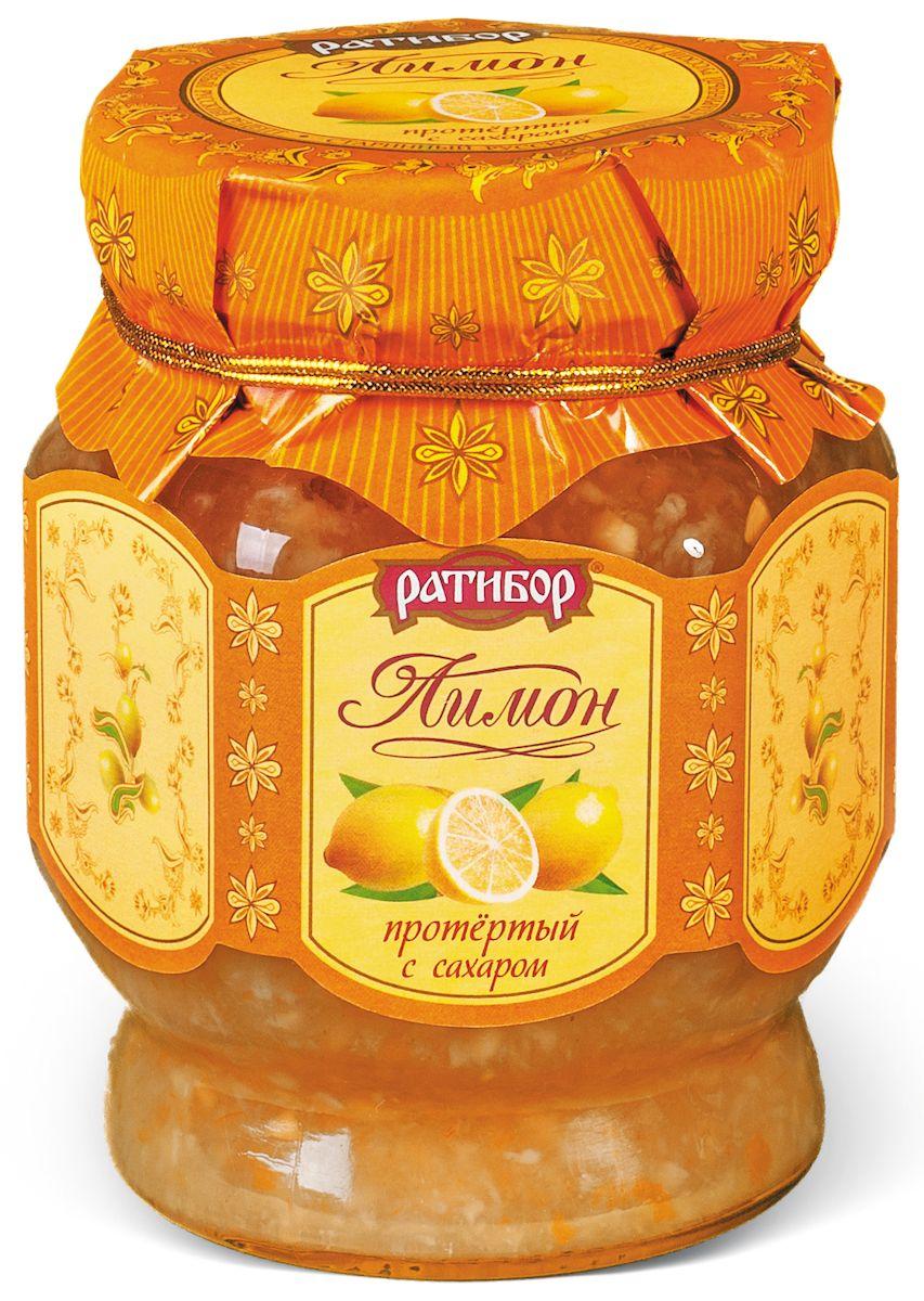 Лимон дробленый с сахаром Ратибор 365 гр., стекло