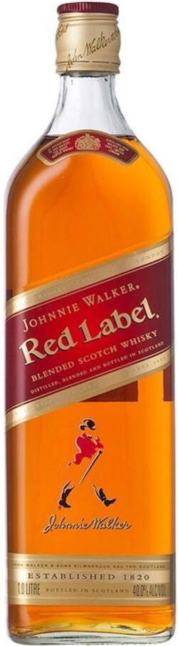 Виски шотландский купажированный Джонни Уокер Рэд Лейбл 40% Соединенное Королевство, 1 л., стекло