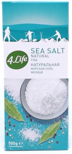 Соль 4LIFE натуральная морская мелкая, 500 гр., картон